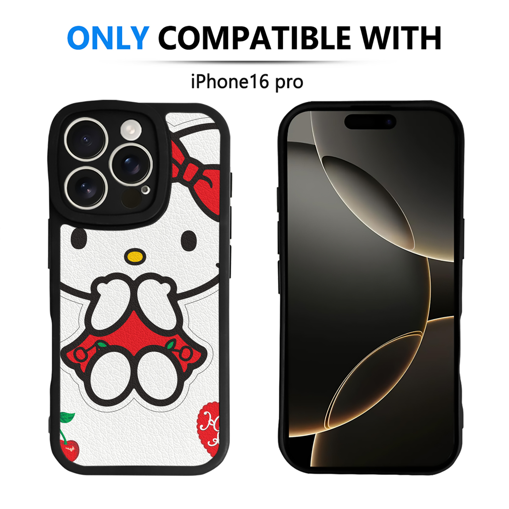 （画像用） Hello Kitty ハローキティ 【iPhone 16シリーズ対応】シリコンスマホケース（レザー調） 材質：シリコン
